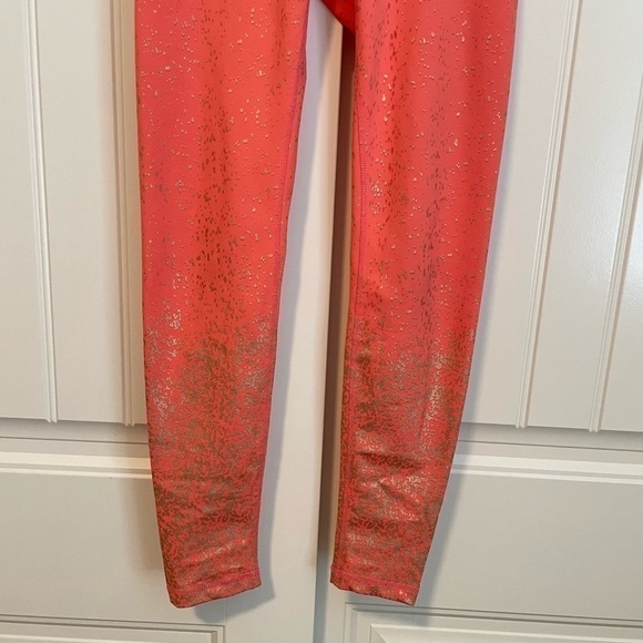 Buff Bunny coral rosé ombré gold splatter high rise leggings size small - Picture 4 of 9